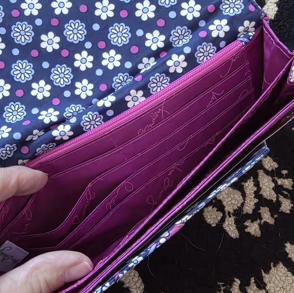 Vera Bradley Boysenberry Print Travel Wallet, Passport, ID - Picture 3 of 9